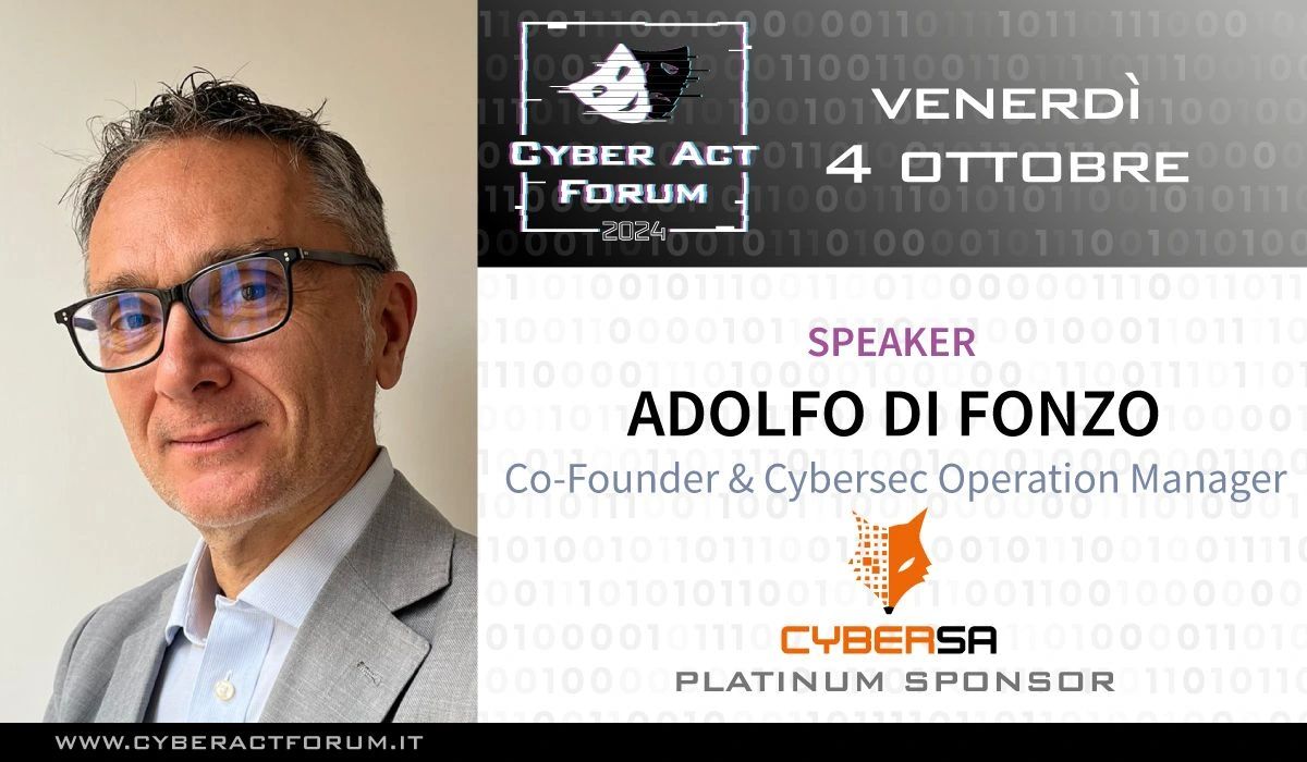 Adolfo Di Fonzo speaker al Cyber Act Forum 2024